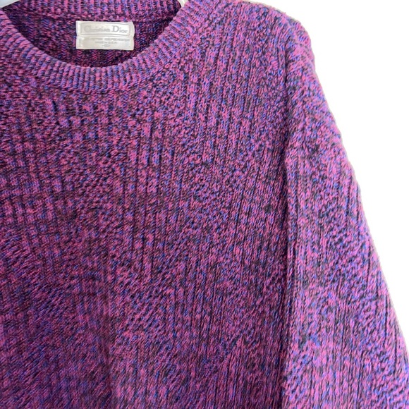 VINTAGE CHRISTIAN DIOR PURPLE KNIT SWEATER - Picture 8 of 13